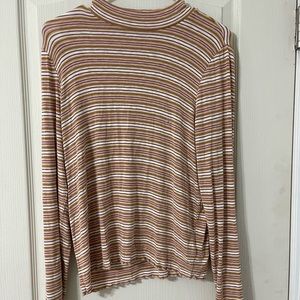 Long Sleeve American Eagle Outfitters Mock Neck Stripped top. Size Large.